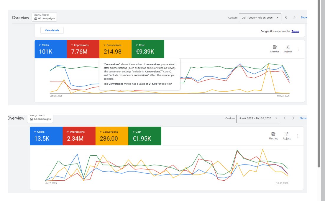 Google Ads results screenshot